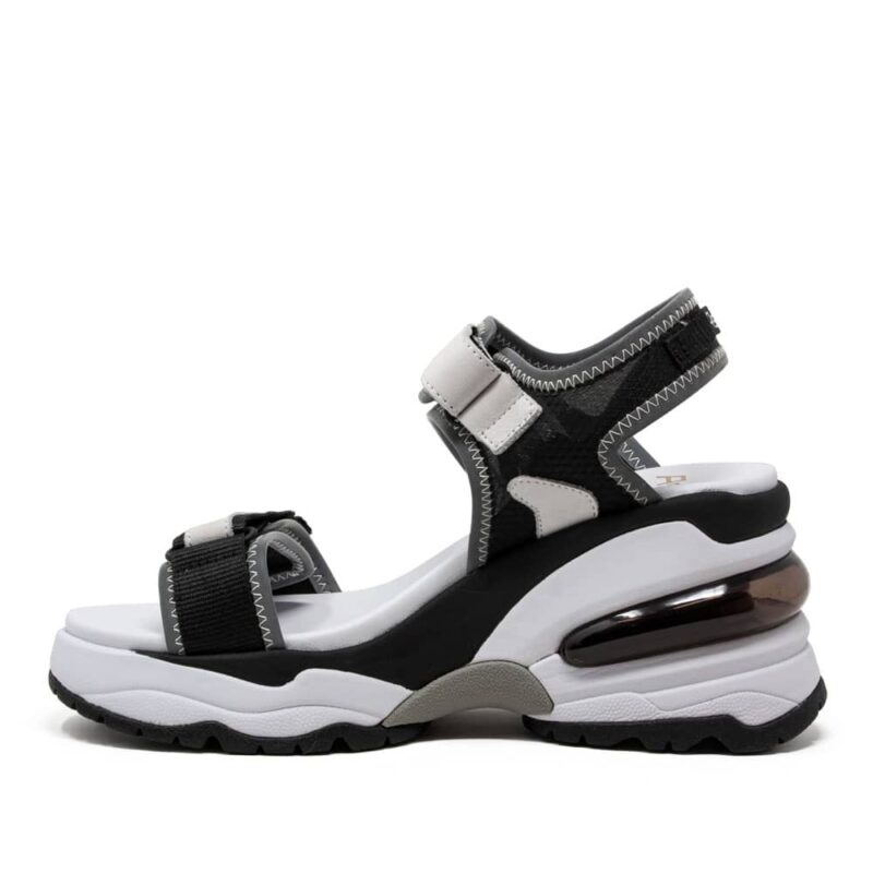 Ash Deep Black Wedge Sandals Premium Black Sandals - 121 Shoes