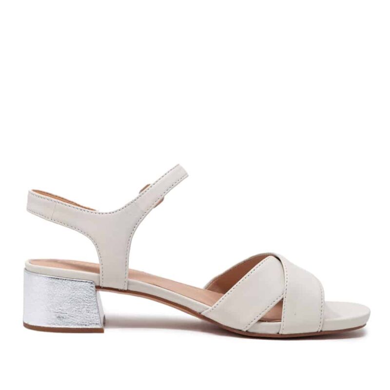 Clarks Sheer35 Strap White Silver Leather