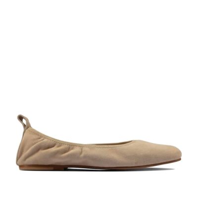 CLARKS Pure Ballet Taupe Leather