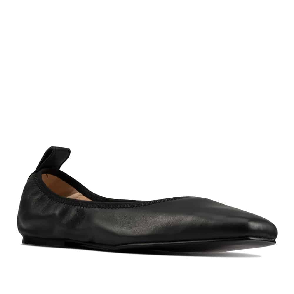 CLARKS Pure Ballet Black Premium Leather Shoes - 121 Shoes