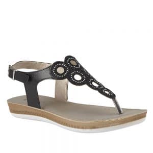 Lotus Milan Black Sandal. Premium Sandals