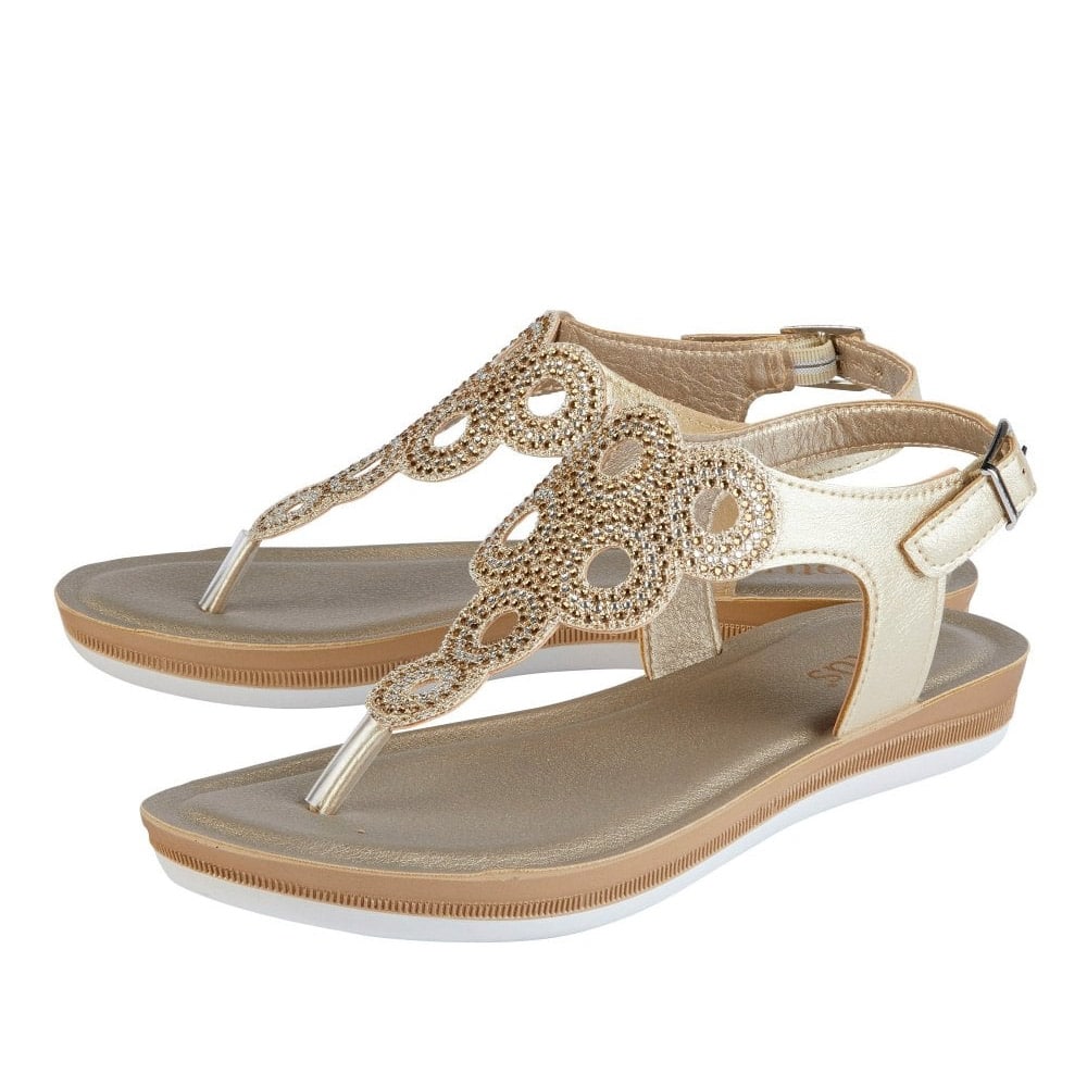Lotus Milan Gold Premium Womens Sandals - 121 Shoes