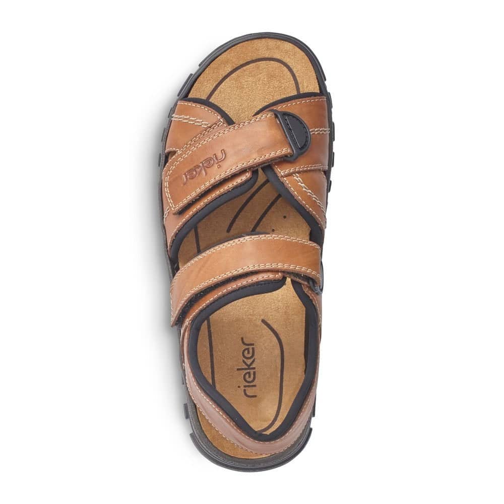 Rieker 25051-25 Men's Brown Sandals Hook and Loop - 121 Shoes