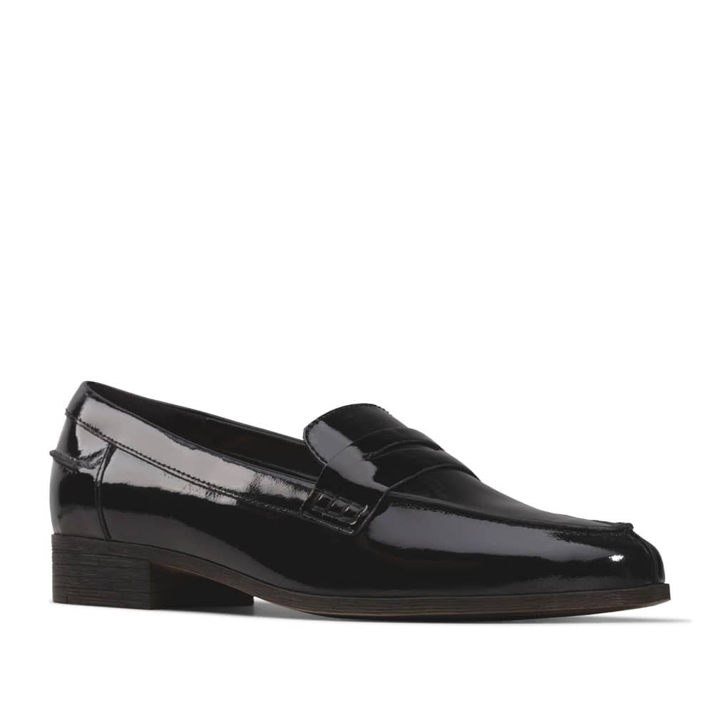 Clarks Hamble Loafer Black Patent Premium Leather Shoes - 121 Shoes