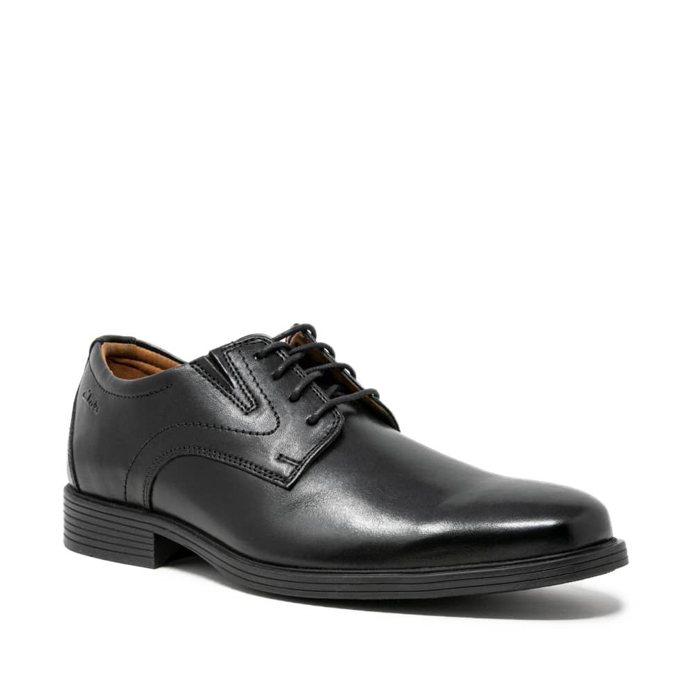 Clarks Whiddon Plain Black Black Leather - 121 Shoes