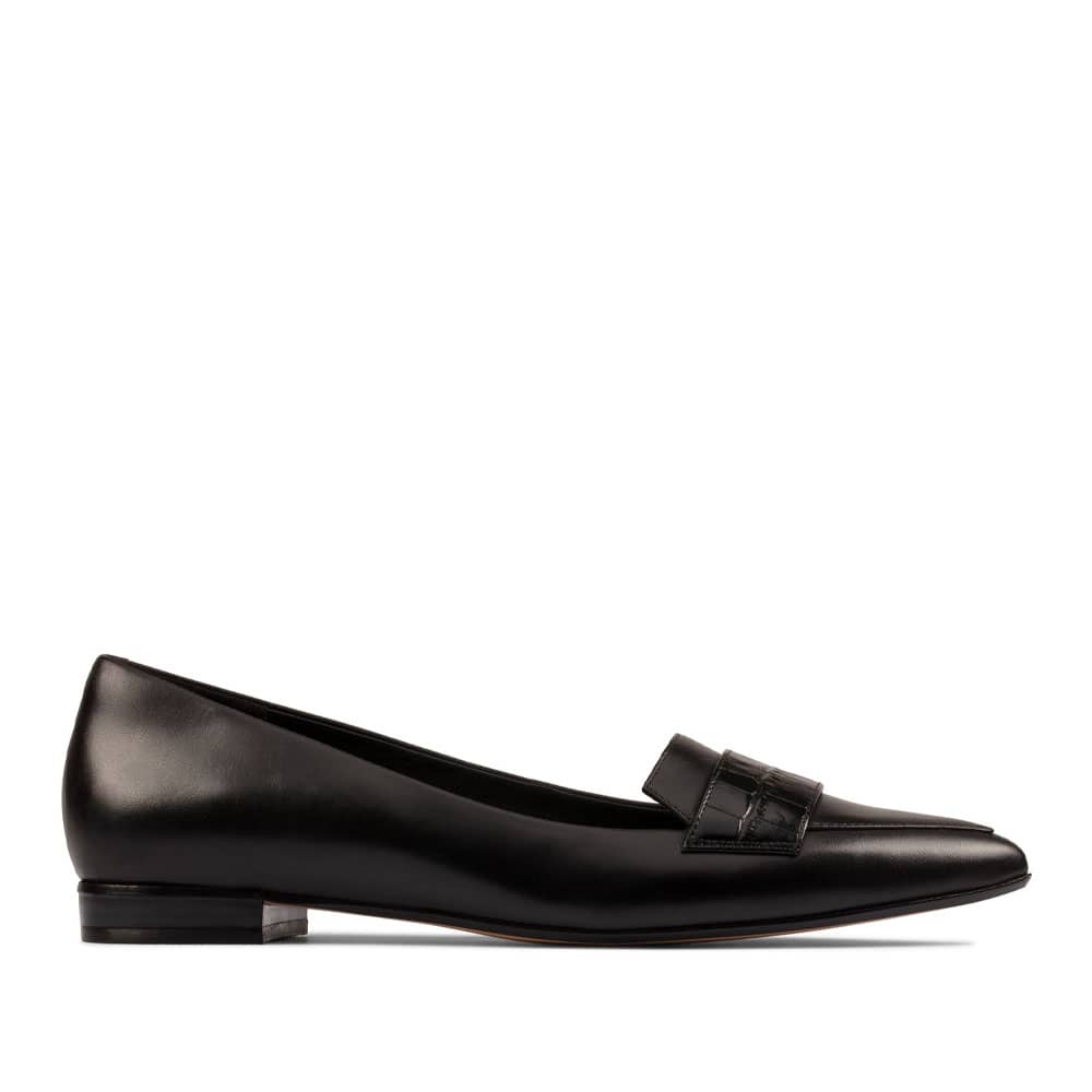 CLARKS Laina 15 Loafer 2 Black Premium Leather Shoes - 121 Shoes