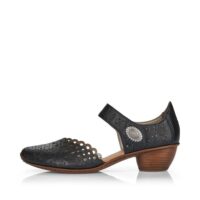 Rieker 43753-00 Ladies Black Hook & Loop Shoes