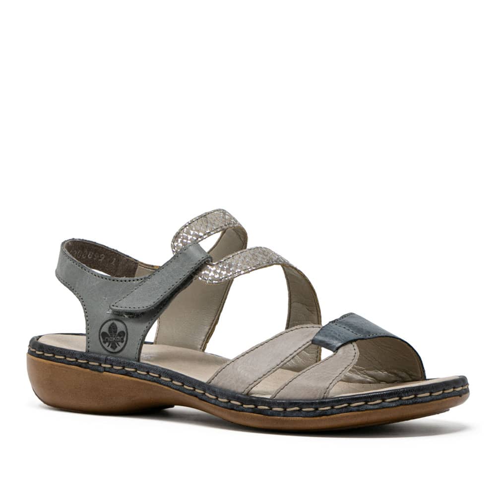 Rieker 65969-42 Blue Women's Rip Tape Sandals Premium - 121 Shoes