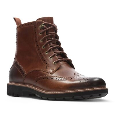 CLARKS Batcombe Lord Dark Tan Leather