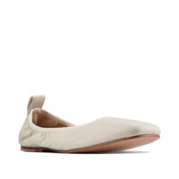 CLARKS Pure Ballet White. Premium Leather Shoes