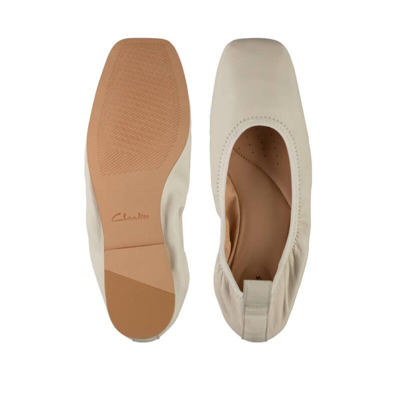 CLARKS Pure Ballet White. Premium Leather Shoes