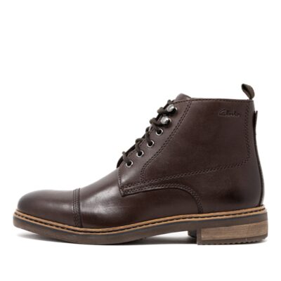 CLARKS Blackford Rise Dark Brown Leather
