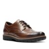 CLARKS Batcombe Wing Dark Tan Leather