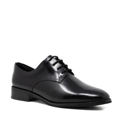 CLARKS Ria Derby Black Leather. Premium Leather Shoes