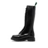 Solovair Black Hi-Shine 20 Eye Zip Derby Boot