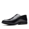 CLARKS Howard Edge Black Leather. Premium Shoes