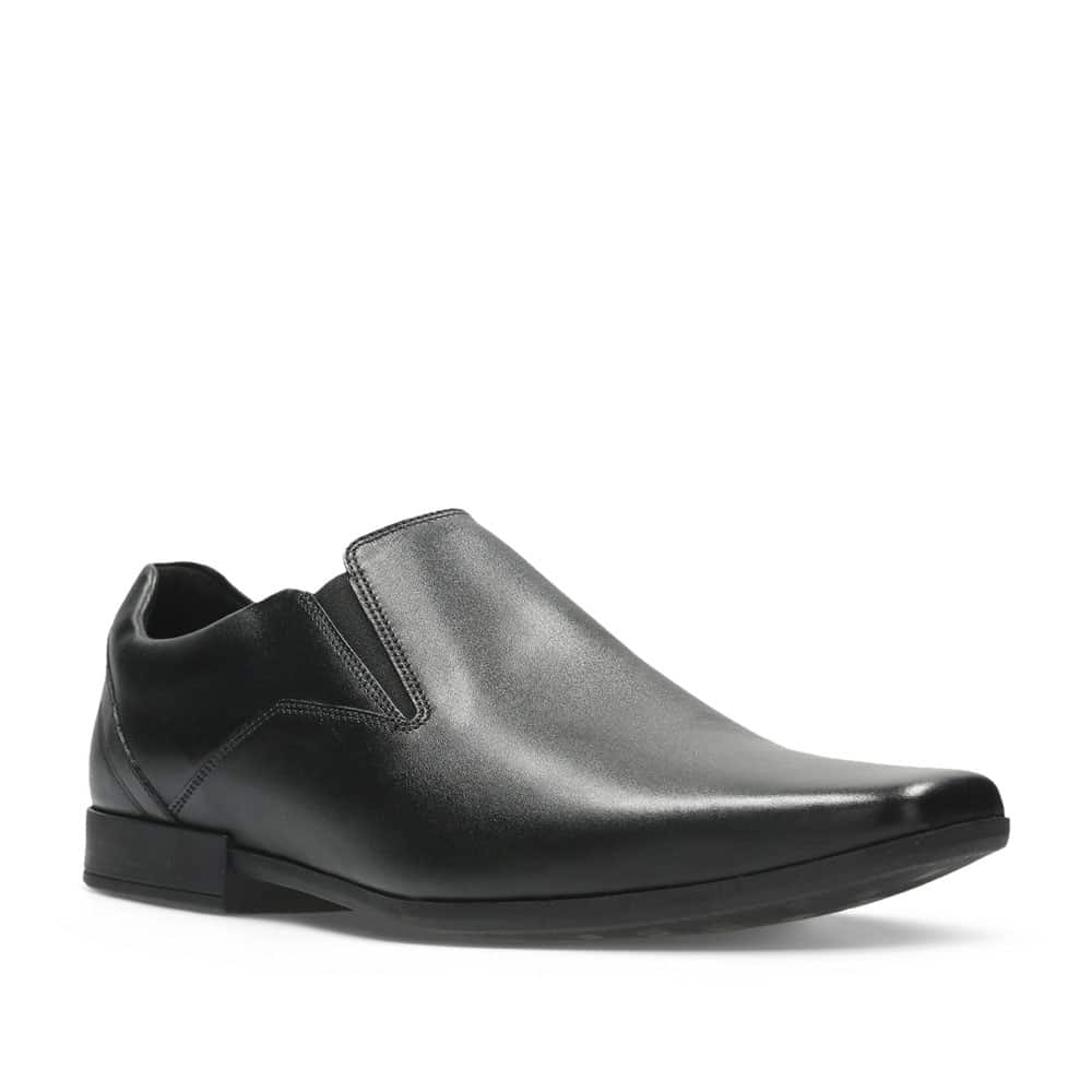 CLARKS Glement Black Leather Shoes - 121 Shoes