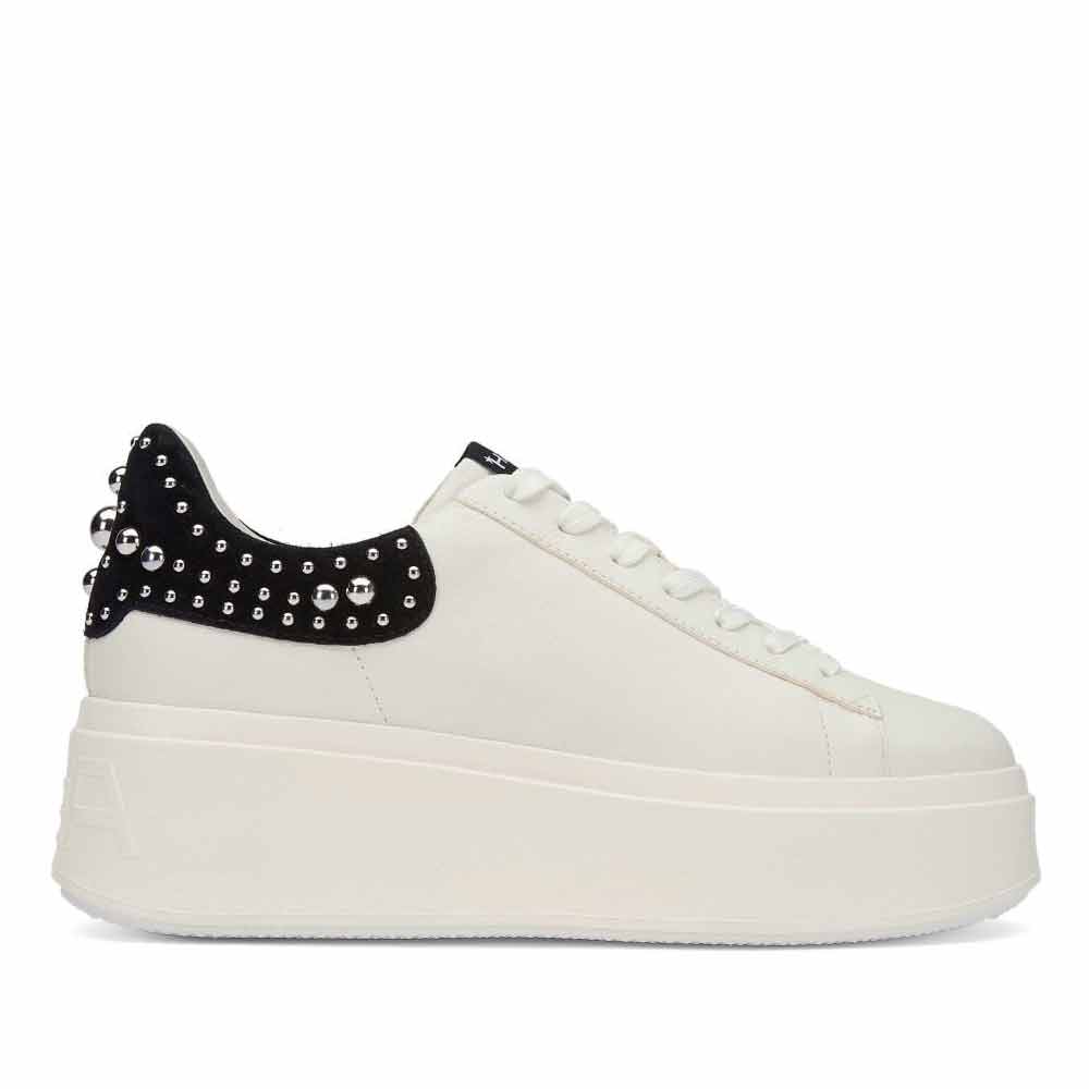 Ash Moby Studs Eco Trainers White and Black Premium Shoe - 121 Shoes