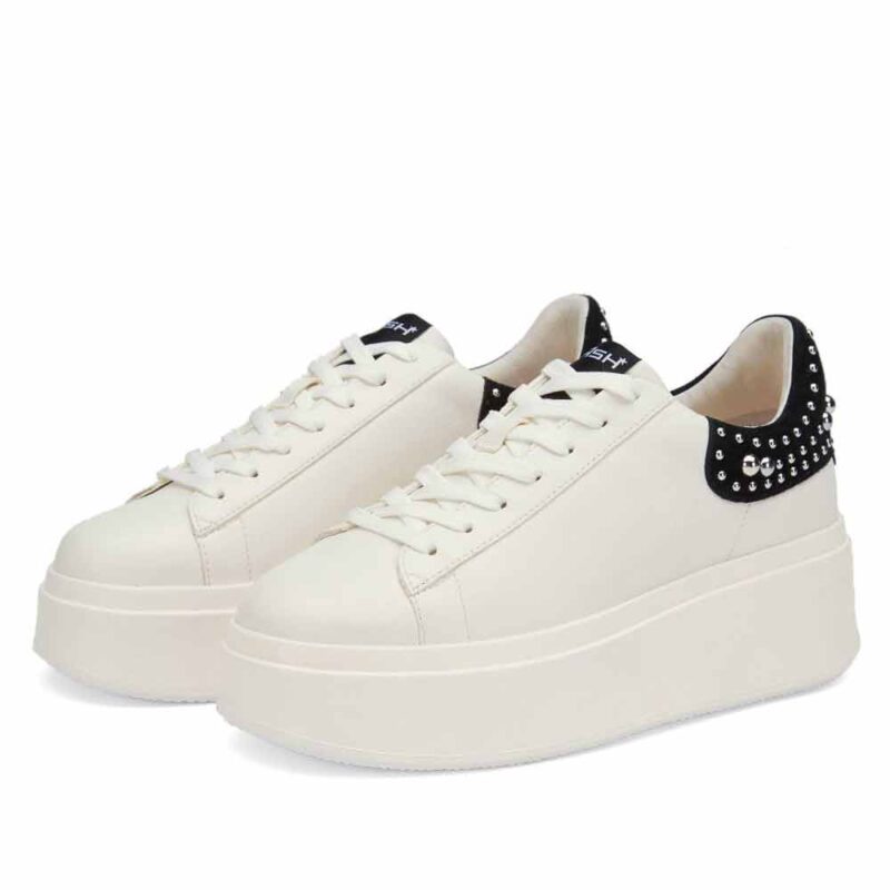 Ash Moby Studs Eco Trainers White and Black