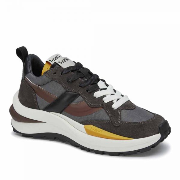Ash Spider 620-01 Eco Trainers in Dark Brown and Burgundy