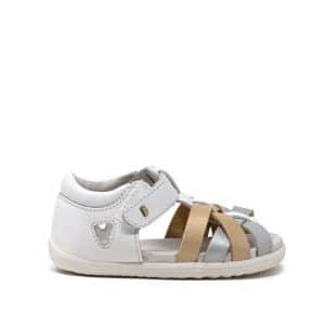 Bobux Tropicana White Gold Silver Step Up