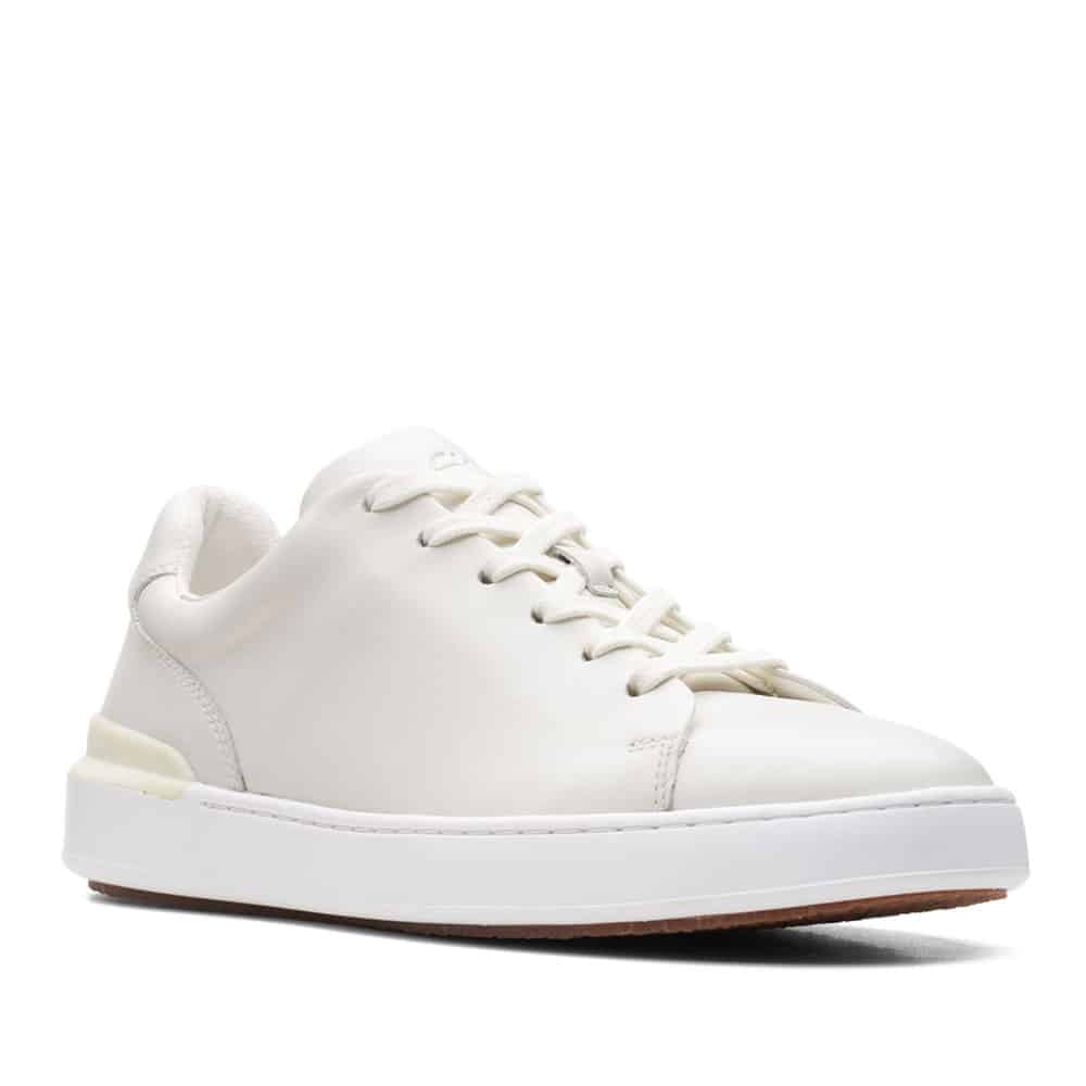 CLARKS CourtLite Lace White Leather Premium Shoes - 121 Shoes