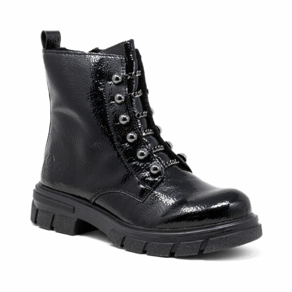 Rieker Z9162-00 Ladies Patent Boots. Stylish Premium Shoes