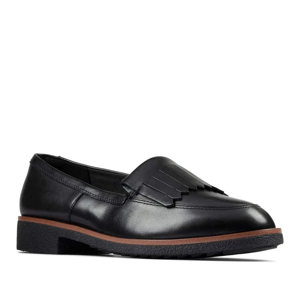 Clarks Griffin Kilt Black Leather Premium Shoes - 121 Shoes