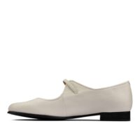 Clarks Pure Flat White Leather