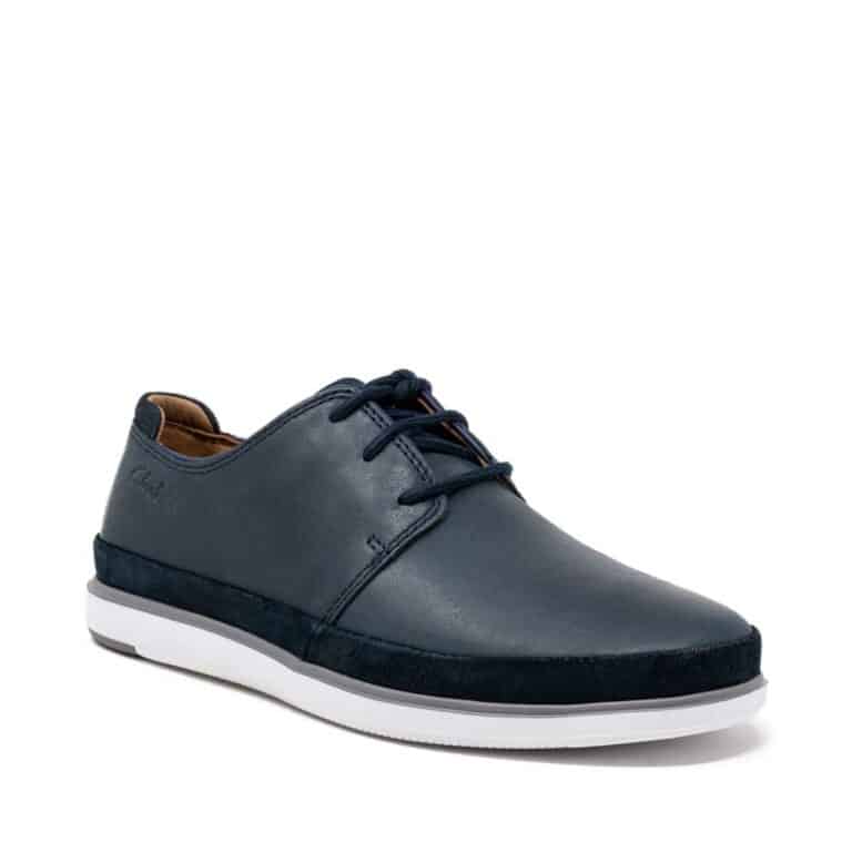 Clarks - Bratton Lace Navy Leather Shoes - 121 Shoes