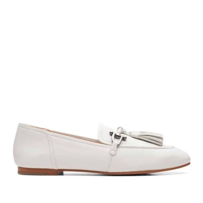 Clarks Pure 2 Tassel White Leather