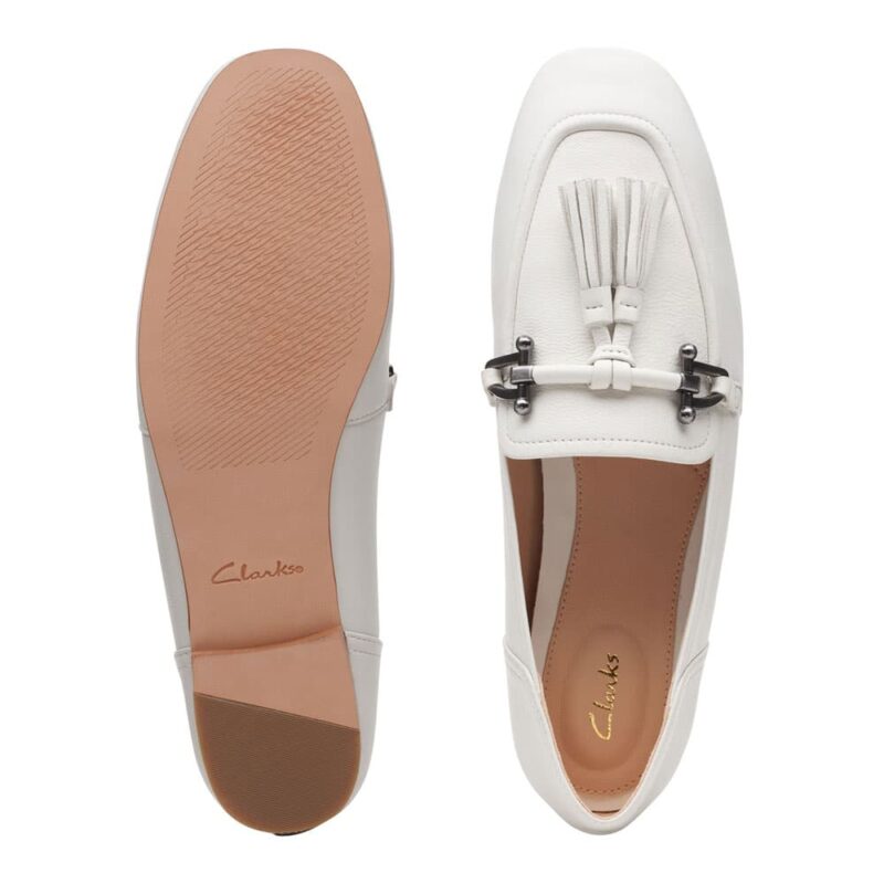 Clarks Pure 2 Tassel White Leather