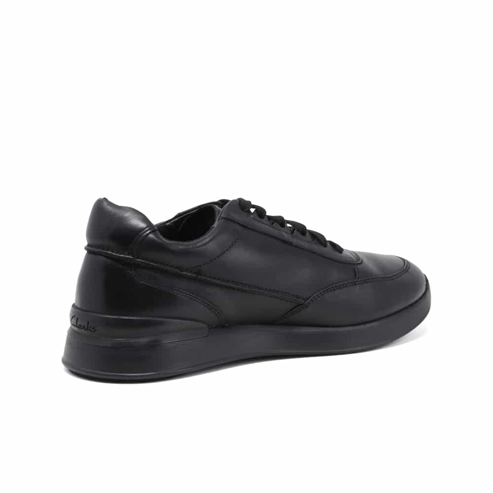 CLARKS RaceLite Lace Mens Sneaker Black Leather - 121 Shoes