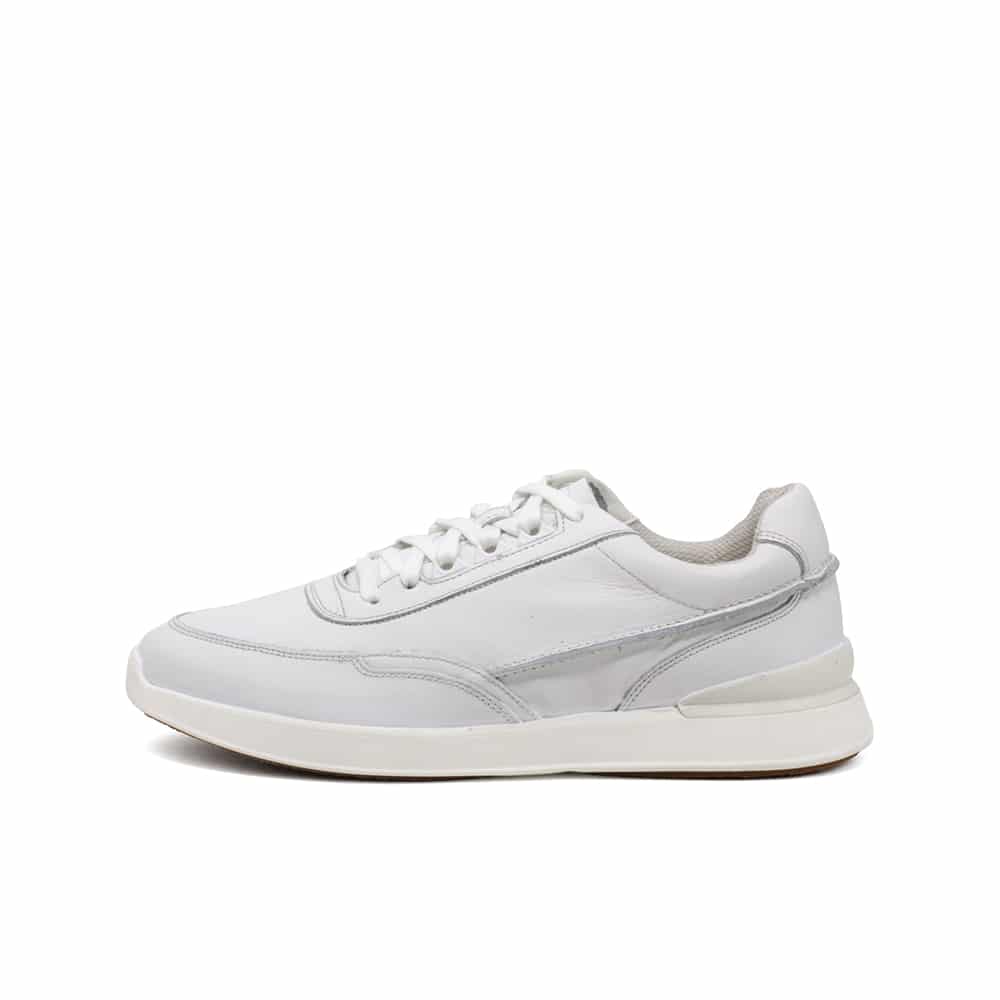 CLARKS RaceLite Lace Mens Sneaker White Leather - 121 Shoes