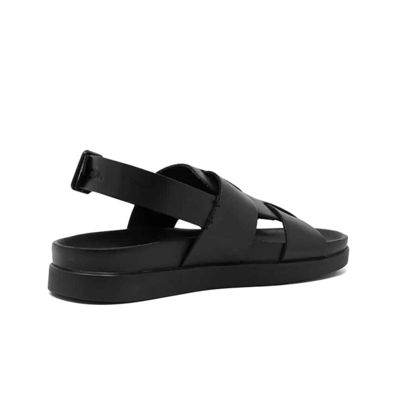 CLARKS Sunder Strap Sandals Black Leather