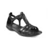 Ecco Flash 59 24087353859 Women's Ankle Strap Leather Sandals for Summer in Black