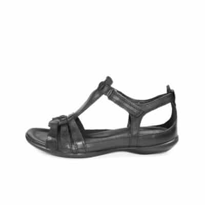 Ecco Flash 59 24087353859 Women's Ankle Strap Leather Sandals for Summer in Black