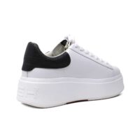 ASH MOBY LADIES TRAINERS WHITE AND BLACK PYTHON-EFFECT LEATHER