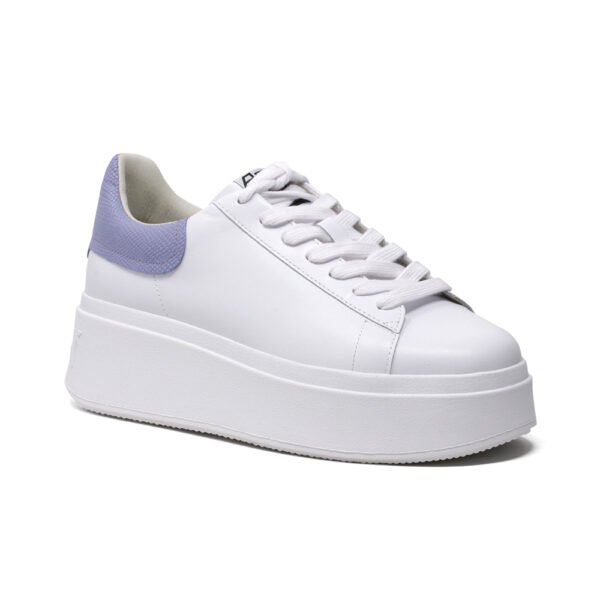 ASH MOBY LADIES TRAINERS WHITE AND PURPLE PYTHON-EFFECT LEATHER