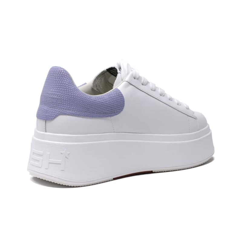 ASH MOBY LADIES TRAINERS WHITE AND PURPLE PYTHON-EFFECT LEATHER