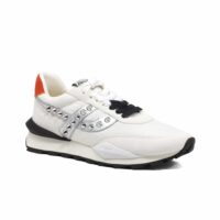 ASH SPIDER 168 STUDS ECO LADIES TRAINERS IN WHITE AND ORANGE