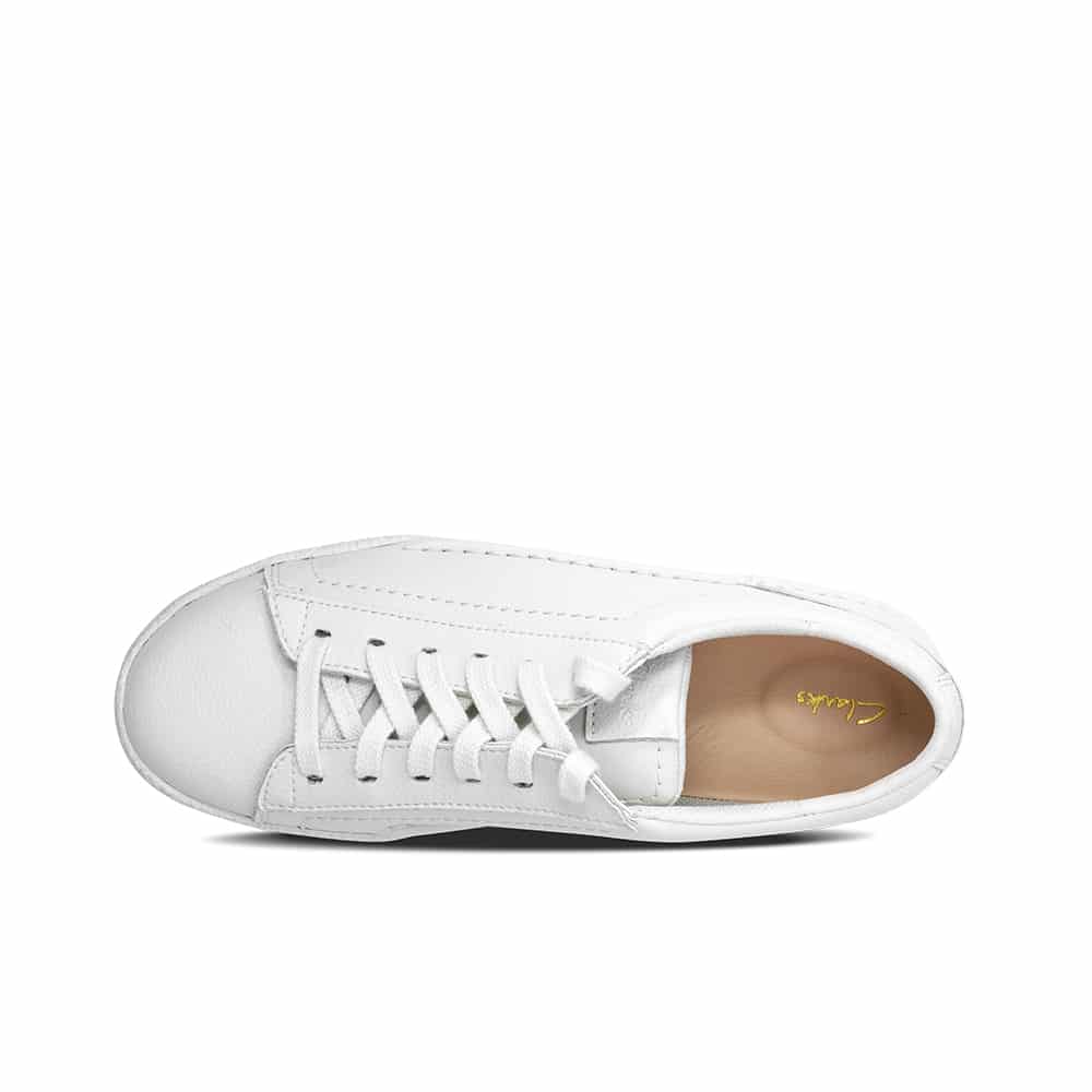 CLARKS Craft Cup Walk White Leather Shoes - 121 Shoes