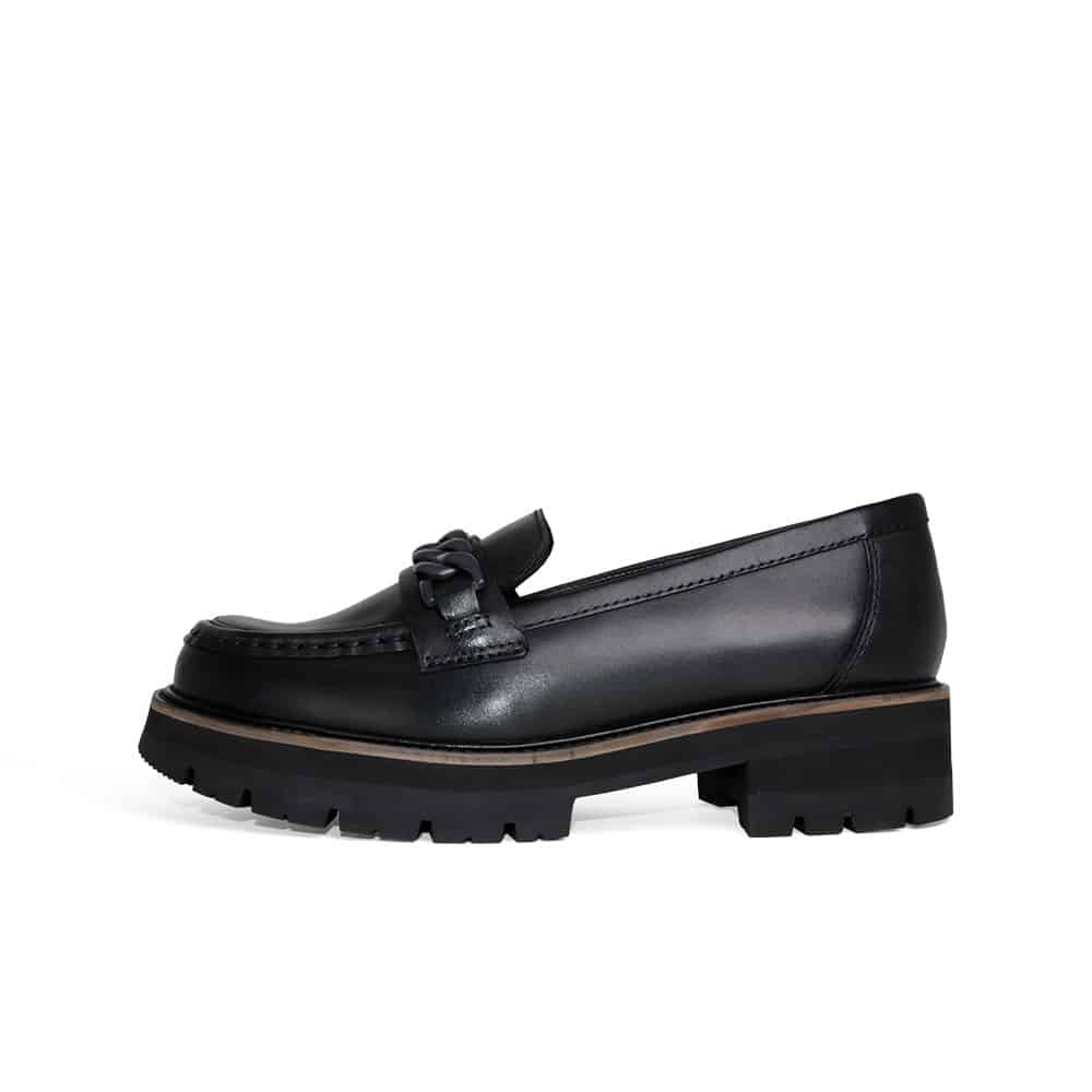 CLARKS Orianna Edge Black Leather Loafers - 121 Shoes