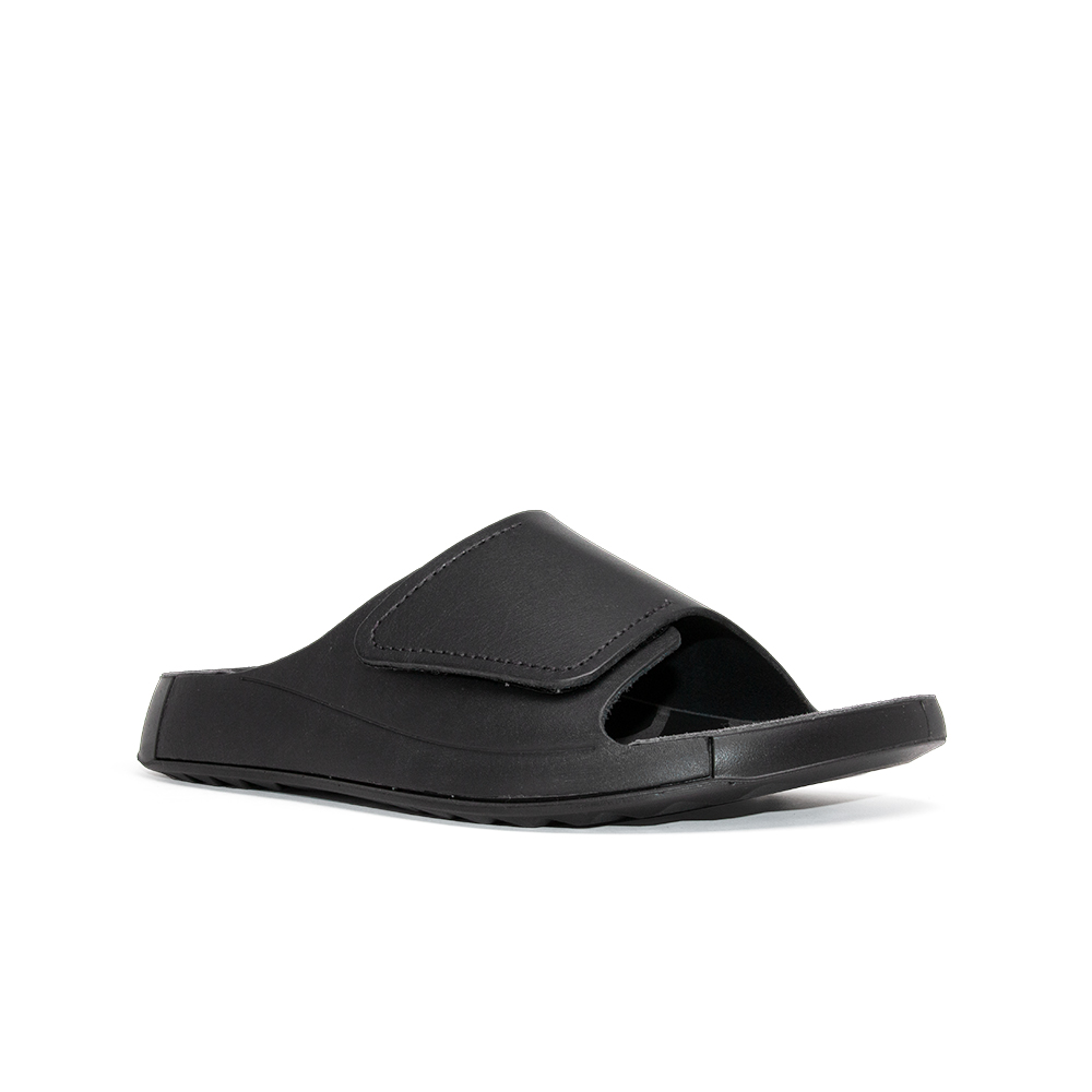 Ecco 2nd Cozmo 50091401001 Men's Flat Leather Summer Sandals Black ...