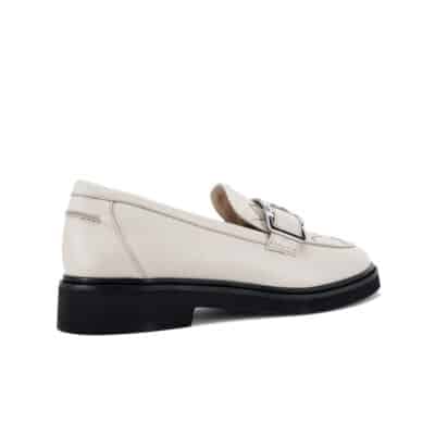 Clarks Womens Splend Penny Ivory Leather Loafers 26176807