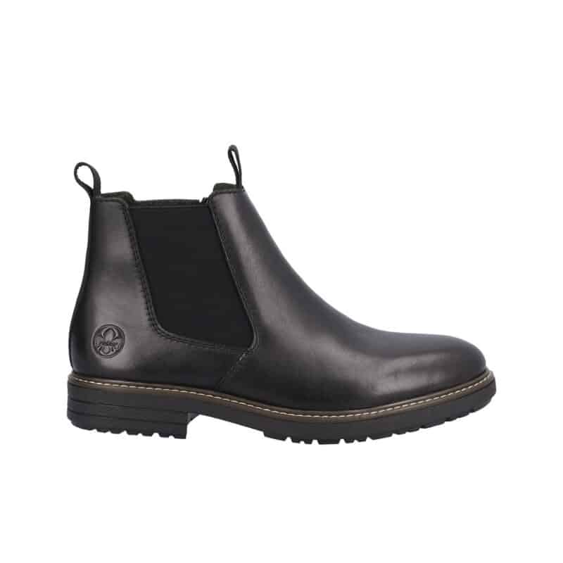 Rieker Men's Chelsea Boots Black Leather Classic Formal Shoes 3318000