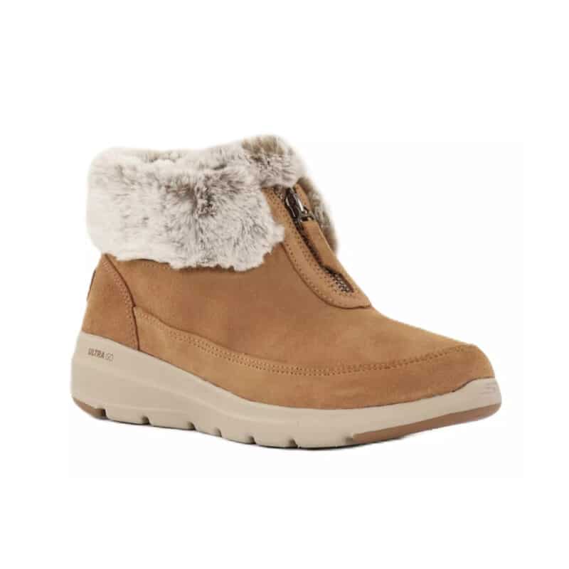 Skechers Glacial Ultra Women's Ankle Boots Chestnut Winter Shoes 144145CSNT