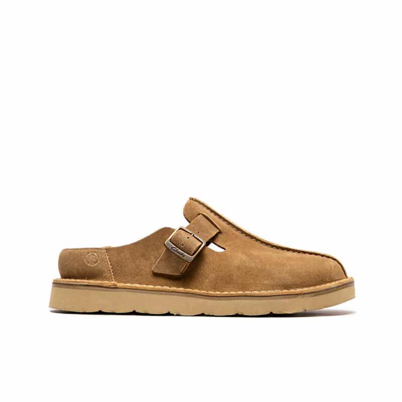 CLARKS Solsbury Mule Men's Slippers Dark Sand Suede Leather Casual Shoes 26180882