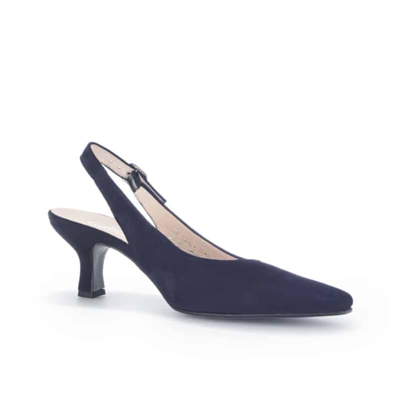 Gabor Lindy Women's Pumps Blue Suede Leather Sling Heel Shoes 6151016