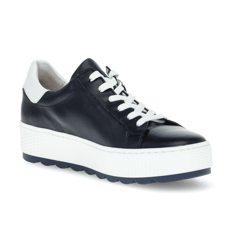 Gabor Quench Women's Trainers Midnight/White Leather Low-Top Lace up & Zip Casual Sneakers 6605866